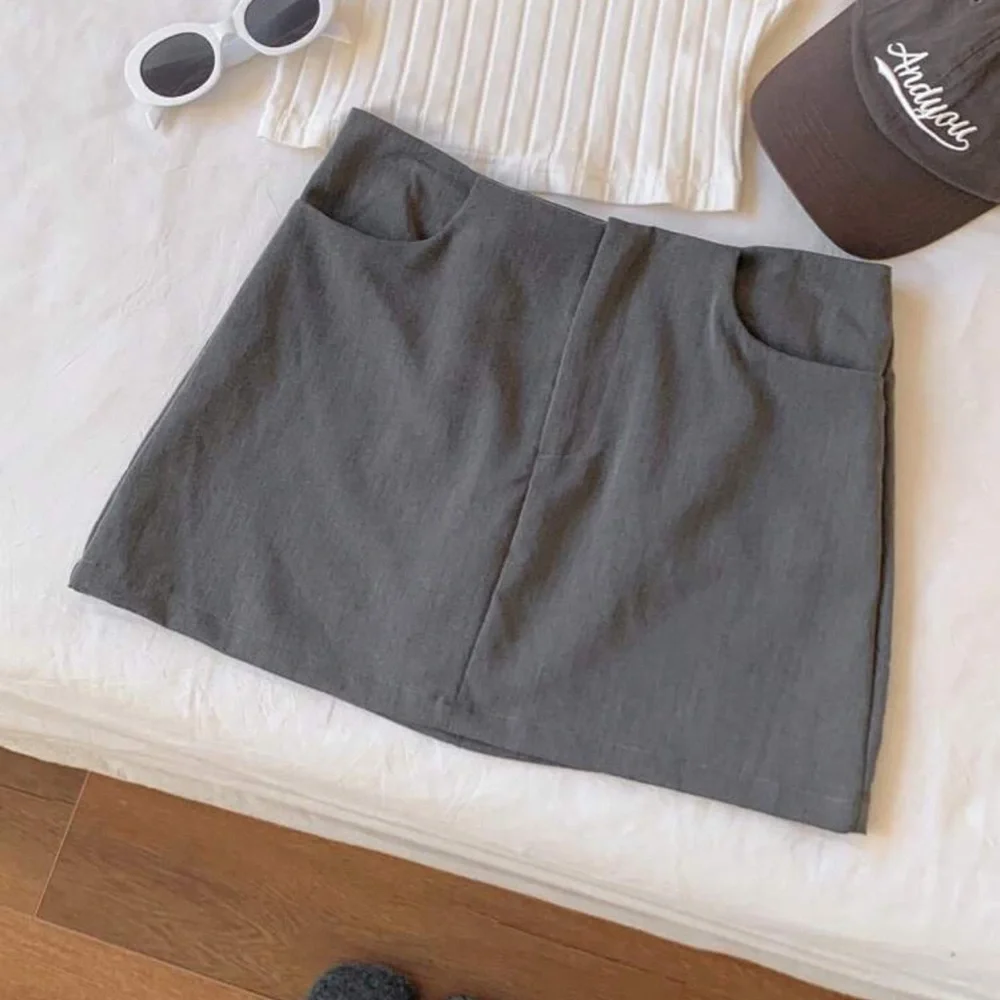 Dark Gray Mini Bodycon Business Attire Casual Going Out Skirt - Picture 3 of 7